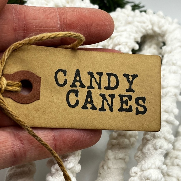 6 handmade vintage chenille hobnail Christmas candy canes ornaments farmhouse - Picture 5 of 11